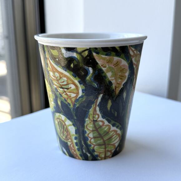 Anthroplogie Gwyneth Leech Coffee Cup Mug NYC Loose Leaf Tea Leaves 3 3/4" - Picture 4 of 6
